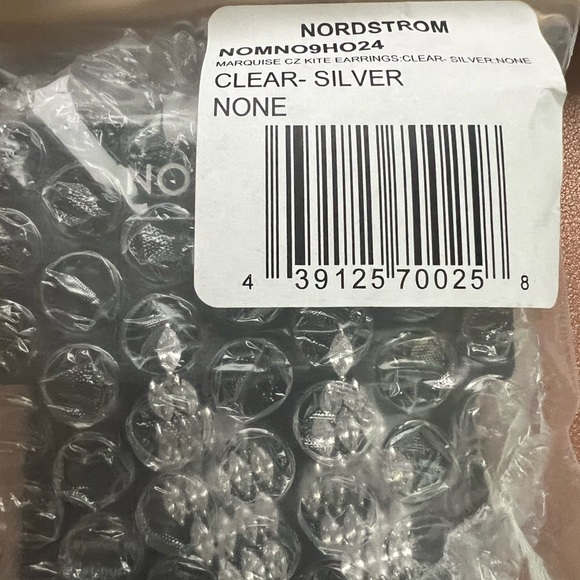 Nordstrom Elegant Cubic Zirconia Kite Layered Platinum Silver Drop Earrings - Picture 6 of 6